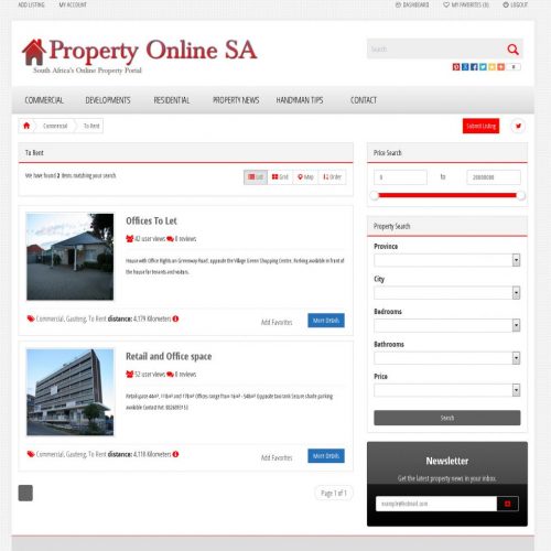 Property Listing Page